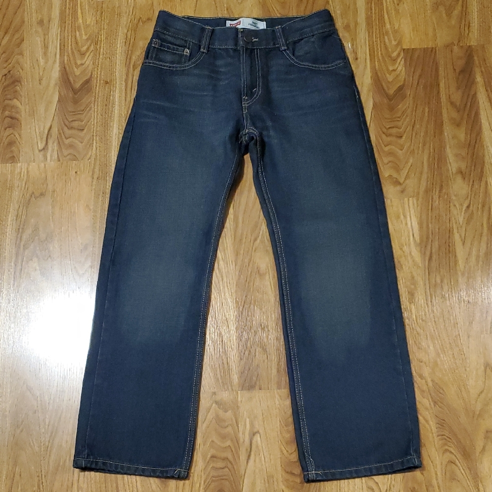 Levi's 505 Straight Jeans Boys Size 12 Dark Blue NWOT 26 X 26